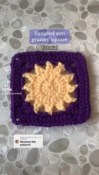 #crochet #crocheting #grannysquare #crochettutorial #crochetinspo #sungrannysquare #rapunzel