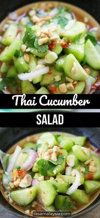 Thai Cucumber Salad - easy and healthy homemade Thai cucumber salad recipe that is better than your favorite Thai restaurants, guaranteed!