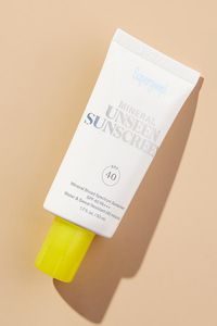 Expertly formulated to deliver powerful sun protection in a weightless, scentless, cloud-like formula, Mineral Unseen Sunscreen applies easily, glides smoothly onto skin and softly blends in sheer for a dream-like feel. It's recommended for all skin types, including sensitive skin, and it doubles as a makeup-gripping primer with a natural finish and water- and sweat-resistance for 40 minutes. | Mineral Unseen Sunscreen SPF 40 by Supergoop! in Yellow at Anthropologie