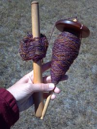 Andean plying with nostepinne.