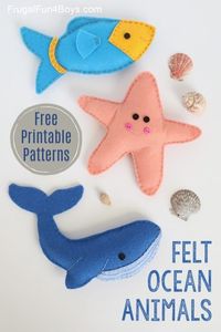 Felt Ocean Animals Beginning Sewing - Frugal Fun For Boys and Girls