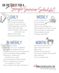 Simple Summer Schedule- love that service projects are included for the kids.