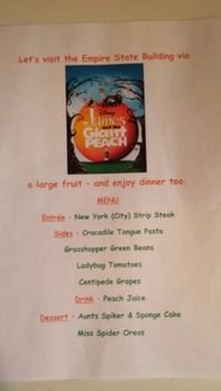 Disney Dinner Night #60 - James and the Giant Peach