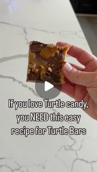 💜Amanda C Reese💜 MIDDLE-MOM LIFE AND HUMOR on Instagram: "This is definitely in my top 3 Christmas cookie recipes. But in all fairness, I do reeeeeally love Turtles. 😍
These have a shortbread-type crust, a delicious carmel-y middle, and of course milk chocolate! (You can sub semi-sweet or dark chocolate if you prefer.)

Save this one and add it to your holiday baking repertoire!

Easy Turtle Bars
Crust:
1/2 c. Butter, softened
1 c. Brown sugar
2 c. Flour
*Mix above ingredients in a mixer until combined and crumbly. Press into a greased 9x13 pan, lined with parchment paper. (Having it overhang the sides makes it easier to remove, but at least cover the bottom.)
1 c. Chopped pecans - sprinkle over the crust. 
*Preheat oven to 350F. 
Caramel and chocolate topping:
1 c. Butter
1 c. Brown su