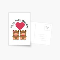 Get my art printed on awesome products. Support me at Redbubble #RBandME: https://www.redbubble.com/i/postcard/Happy-Teddy-Bear-Day-Cute-Brown-Bears-Valentines-bear-and-Valentine-week-gift-ideas-by-haRexia/140885432.V7PMD?asc=u