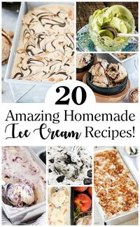 There's nothing better than a cold treat on a hot day and today I've got a roundup of 20 awesome homemade ice cream recipes that you can whip up in no time! Most of these are no-churn, so you don't need an ice cream maker and no matter what your favorite flavor is, you'll find something in this list to drool over: Fruity flavors, chocolates, candies, faux-pies and everything in between.