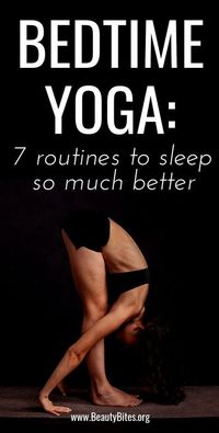 If you can't fall asleep, or want to sleep better at night - try bedtime yoga! Discover 7 yoga sequences and yoga poses will help you relax after a long day, so you can sleep so much better!