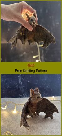 You can download Bat Knitting Pattern for free #Halloween