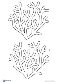 Free PDF pages of printable coral reef cutouts that you can use for arts and crafts projects.