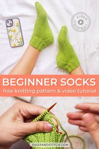 Learn how to knit socks for beginners in this free step-by-step pattern | sheepandstitch.com