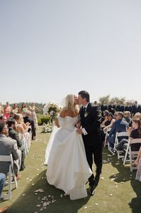 walking back down the aisle, post-ceremony photos