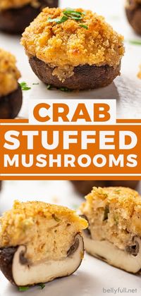 With a cream cheese and crab meat filling topped with crispy Panko crumbs, these creamy Crab Stuffed Mushrooms are classy enough for holiday entertaining and easy enough to make all the time!