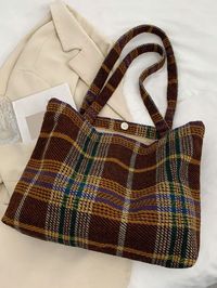 Bag For Love - Plaid Pattern Letter Patch Decor Tweed Shoulder Tote Bag - Women Tote Bags Product Description Style Preppy Color Multicolor Quantity 1 piece Strap Type Double Handle Pattern Type Plaid Bag Size Large Type Shoulder Tote Bag Material Tweed Composition 100% Polyester Size Chart INCH CM Size Bag Width Bag Height Bag Length one-size 2.8 11.8 15 Size Bag Width Bag Height Bag Length one-size 7 30 38 Similar Products h2 { text-align: center; } .red-box { width: 100%; display: flex; flex-