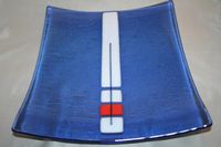 Square Glass Platter in an Abstract Pattern PL-32 - Etsy