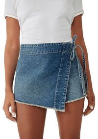 Forever fabulous and perfect for casual gatherings, the Emmy Denim Skort from Free People is a modern take on a classic style that's known and loved by all. | Free People Women's We The Free Emmy Denim Skort, Blue, 12