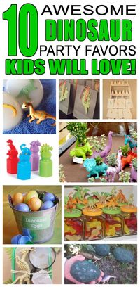 Great dinosaur party favors kids will love. Fun and cool dinosaur birthday party favor ideas for children. Easy goody bags, treat bags, gifts and more for boys and girls. Get the best dinosaur birthday party favors any child would love to take home. Loot bags, loot boxes, goodie bags, dinosaur and more for dinosaur party celebrations.