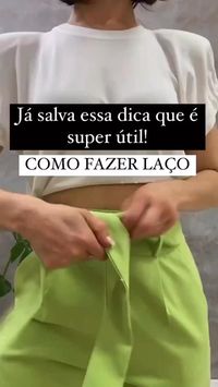 como fazer laço/forma certa de fazer o laço na calça ou short de amarração/short/calça/dica/moda/ Créditos: @winv.store