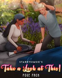 Hey everyone! Today I'm sharing this pose pack that depicts a couple looking at the computer together. This pack contains 9 poses for 2 sims.

It requires this laptop (for the last pose especially). Place laptop in the center of the bed and then raise using the [9] key - press it 6 times to be above bed. For even better placement, use the T.O.O.L mod by Twisted Mexi! Teleporters just go in the center of the bed as usual.