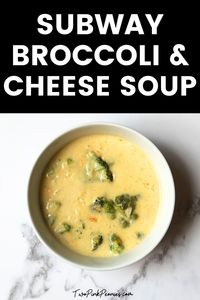 This copycat Subway broccoli and cheese soup is the perfect warm and comforting soup on a cool day. It is a quick and easy soup recipe that tastes just like the one from Subway!