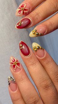 Trendy nail inspo / nail art fall or summer nails