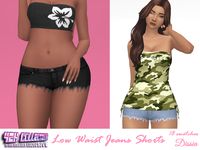 Denim low waistline shorts - 18 swatches #sims4 #sims4cc #sims 4 #sims 4 cc #sims4 cc #ts4 #ts4cc #ts4 cc #maxis mix #maxis match #maxis-mix #sims clothes #TSR #TheSimsResource #sims 4 clothes #sims 4 top #summer #beach #y2k #00s #2000s