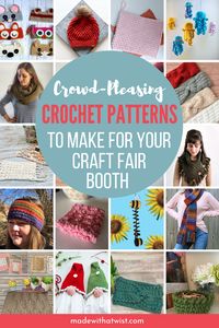 Craft fair shoppers are looking for products that are eye-catching, fun, and provide a good value. Check out 17 best selling designs from successful crochet designers. Whip up one or more of these crowd-pleasers today to add variety to your craft fair booth! #topsellingcrafts #craftfairideastosell #handmadegifts