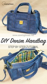 DIY Denim Handbag out of Old Jeans 🐳 Upcycle your Jeans for Crossbody Bag!