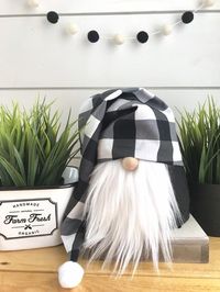 Our darling Slouchy Gnomes are right on trend ! Oval Bottom is medium weighted and sit very well. Choose boy or girl. This generously sized gnome measures approx: 8” x 5”, that does not include the length of the hat. Other home decor shown not included.