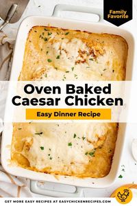 Topped with cheese and creamy Caesar dressing, Caesar Chicken is a quick and delicious dinner recipe for any night of the week.