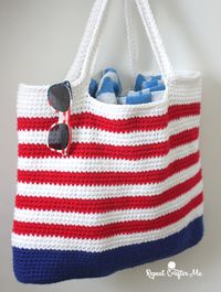 It’s Memorial Day weekend and with plans to be poolside for the next few days, I decided to whip up a festive Crochet Patriotic Tote Bag! I used double strands of Bernat Super Value in Royal Blue, Berry Red, and White which not allows for quick crocheting, but a super sturdy bag! It’s approximately 20 …