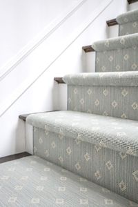 Transform your staircase with the timeless elegance of our Blue Diamond Wilton Wool Stair Runner. This stair runner has continued to be our top saved pins on Pinterest. Crafted from premium wool, this runner adds a touch of sophistication to any home. #StairRunner #WoolCarpet #HomeDecor #InteriorDesign #ClassicElegance #BlueDiamond #mostlike #carpet