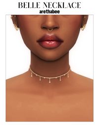 delicate choker necklace with chain details. sims 4 cc