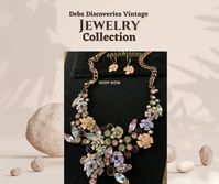 Joan Rivers Classic Collection - A beautiful necklace that brings to mind a colorful bouquet of flowers with enameling and multicolor rhinestones.   Pink enamel leverback earrings to match.   25th Anniversary collectible.