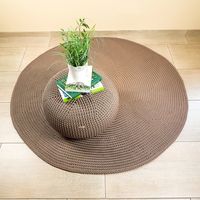 Crochet round rug, braided rug, small rug, circle rug, handmade rug, brown rug, carpet rug