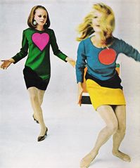 Fashion editorial for Life magazine featuring YSL's 1966 pop art collection