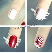 Fun Christmas mani. I might actually do this. Not on every nail. Ain't nobody got time for that.