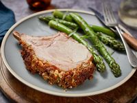 Get Maple Pork Roast with Blue Cheese Crust Recipe from Food Network