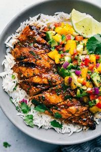 Cilantro-Lime Chicken with a Mango Avocado Salsa | Chelsea's Messy Apron