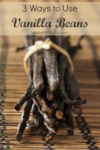 Vanilla beans are fun to use for a variety of projects. They are a wonderful addition to foods as well as natural body care products. Simply cut the vanilla beans open lengthwise and scrape out the seeds inside. The seeds can be used in all manner of baked goods, ice cream, and other delectable desserts. I was quite surprised the first time I saw a vanilla bean. I seemed so leathery and strange! I'm not sure what thoughts they'd would look like, but it wasn't that! Good quality vanilla beans won