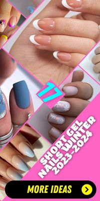 Winter 2023-2024 Nail Trends: Short Gel Nails for Chic Manicure: Stay ahead of the curve with winter 2023-2024 nail trends, featuring short gel nails in natural and artistic designs. Experiment with square and almond shapes and trendy colors like light blue, red, and purple for a chic and stylish manicure that includes French tips, ombre effects, and pretty snowflakes.