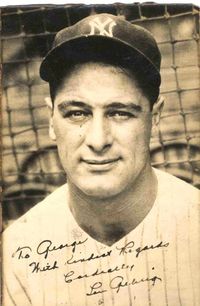 Lou Gehrig Yankees Baseball Signed Autograph Photo