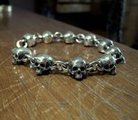 Skull Bracelet - Sterling Silver skull bracelet chain