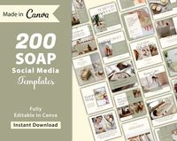 Get 200 ready-made Soap Templates for social media. These templates are perfect for every Soap Professional, Influencer, and Business Owner. With these templates, you can get more reach, followers, engagement, and sales. Ready to BLOW UP your Beauty business themed Instagram page with 200 ready-to-post Soap templates for instagram. Lock & load over a year of VIRAL content to boost your engagement & grow your page. Awesome designed posts to fill your Instagram feed with Soap Posts for instagram.