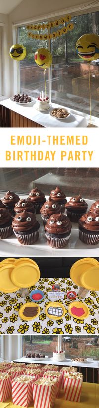 Be on trend with the ultimate emoji-themed birthday party! From emoji balloons to emoji cupcakes this party has it all! #PartyPlanning