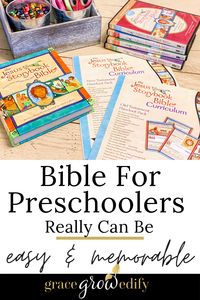 Are you overcomplicating Bible for preschoolers? It doesn't have to be complicated; simplicity is key when introducing the Bible at home. #homeschool #preschool #bibleforkids #biblecurriculum #preschoolbible