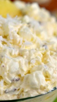 Pina Colada Fluff ~ An incredibly easy and delicious dessert salad... perfect for your next get together, potluck or picnic.