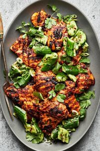 Grilled Curry Chicken with Smashed Cucumber Salad | The Modern Proper