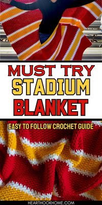 Get ready for football season with this free crochet pattern for a stadium blanket. Perfect for staying warm while supporting your favorite team!