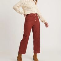 Nwot Marine Layer Bridget Cord Pant In Barn Red Size 12, Runs Small In My Opinion And Reviews. I Usually Wear A 10 And A 12 Is Snug But The Size I Would Wear-Also I’m 5’4 And These Are Not Cropped- Measurements In Pics