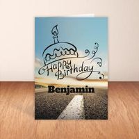 Happy Birthday Custom Long Road Greeting Card | Zazzle